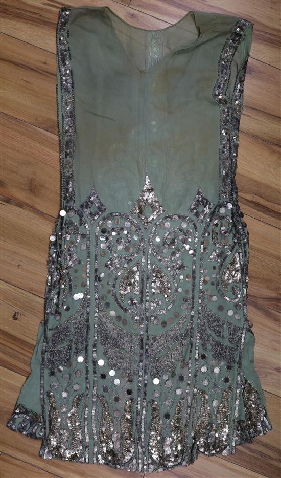 A 1920s silk and sequin dress